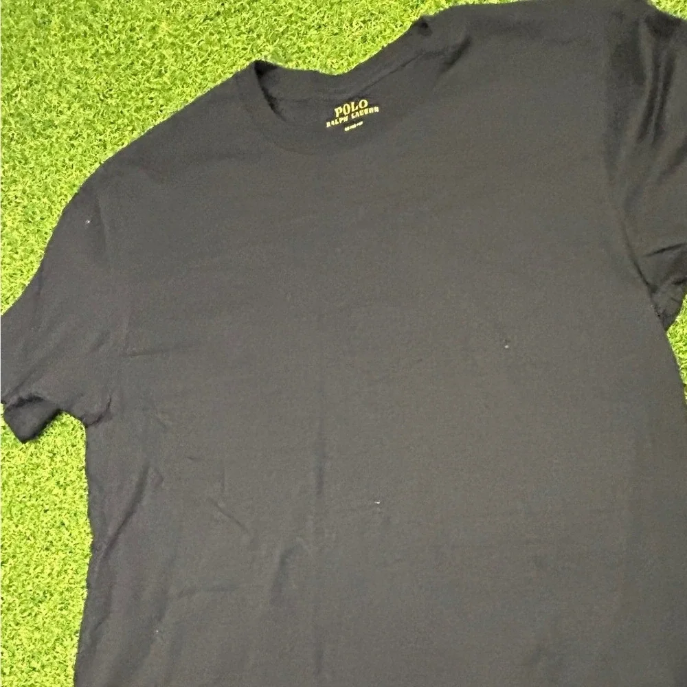 Polo Ralph Lauren Mens Classic Fit Cotton T-Shirt Black Red Pony Logo Size M